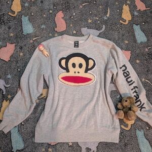 Paul Frank Light Gray Sweatshirt with Iconic Monkey